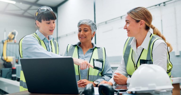 Team development session in a manufacturing training room