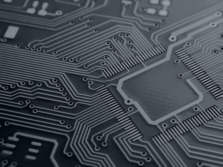 Close-up of a printed circuit board
