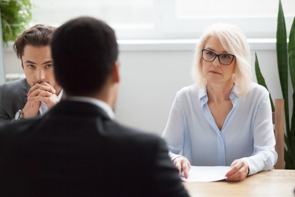 Candidate asking a question at the end of a job interview