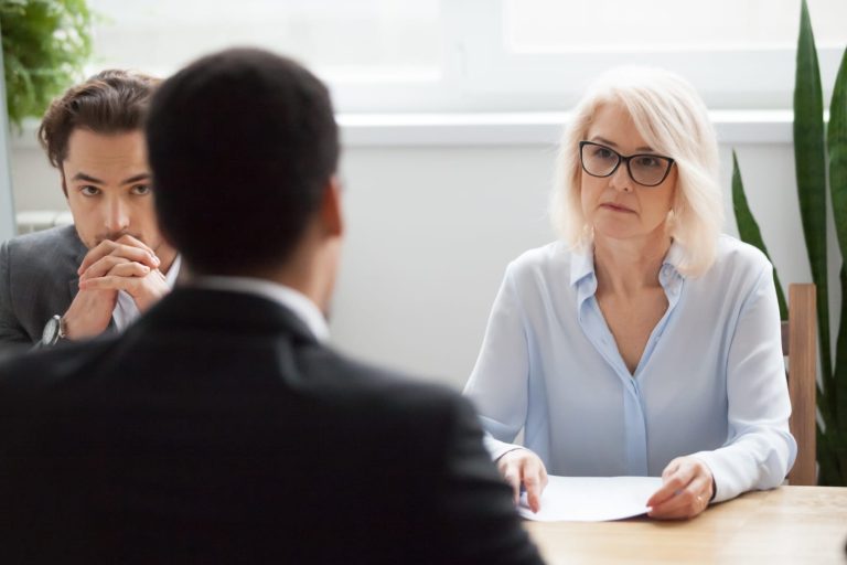 Candidate asking a question at the end of a job interview